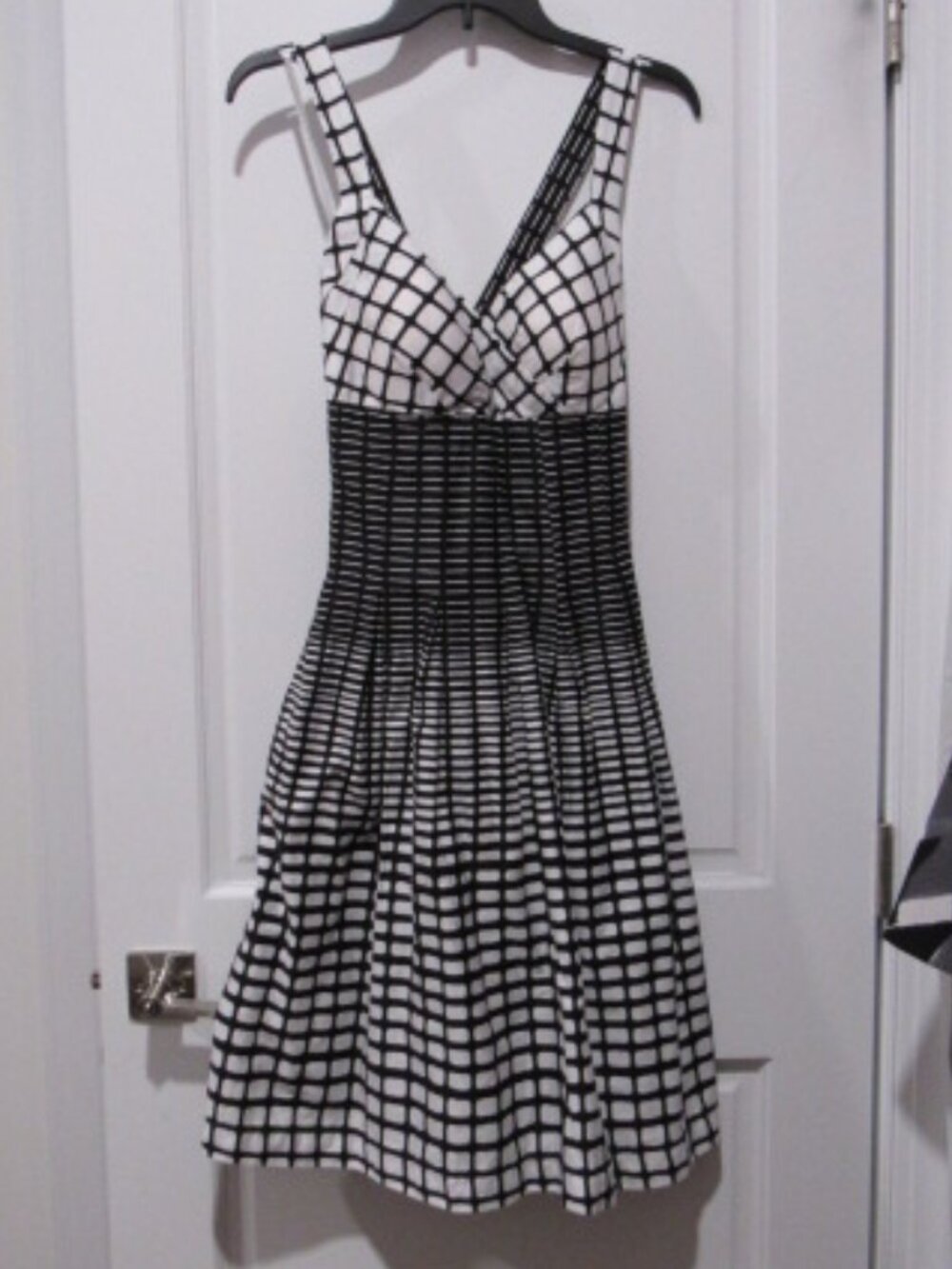 Dress Barn Geometric A line Dress Black and White 6